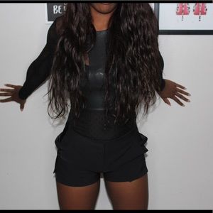 Bebe Black Dress Shorts With Satin Sides